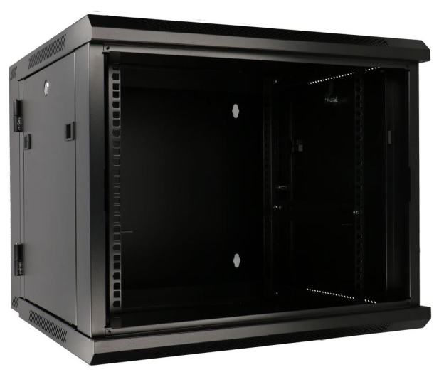 ExtraLink Wisząca 19" 12U 600x600mm dwusekcyjna (czarna) - 489409 - zdjęcie 4